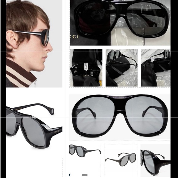 UNISEX GUCCI OVERSIZED PILOT AVIATOR SUNGLASSES - Picture 16 of 16